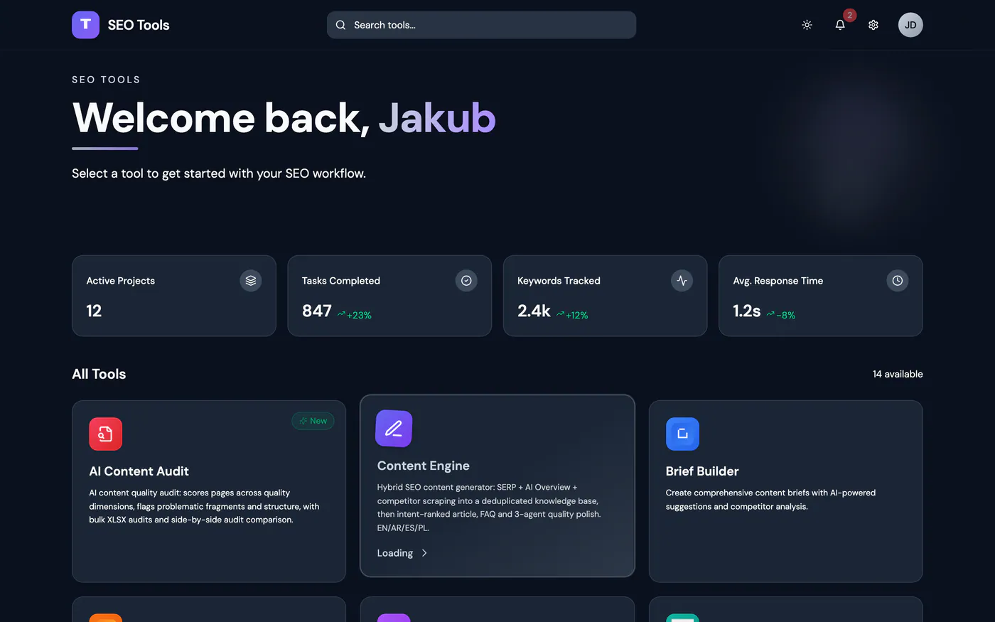 Panel SEO — wszystkie narzędzia w jednym miejscu
