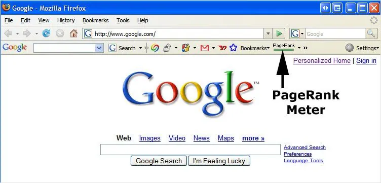 Google Toolbar Pagerank bar 