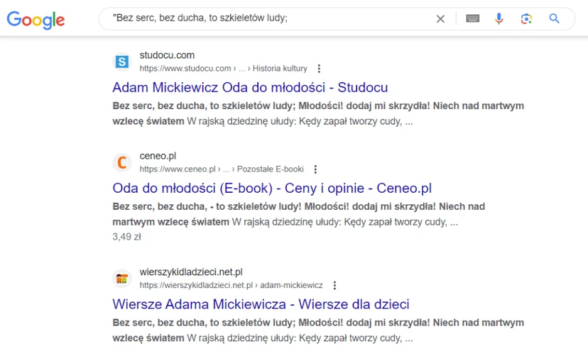 Implementation of quotation marks on the example of a poetic work by Adam Mickiewicz 