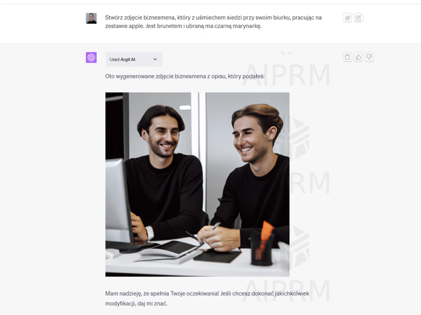 Using a simple prompt in the Argil AI plugin to build an image