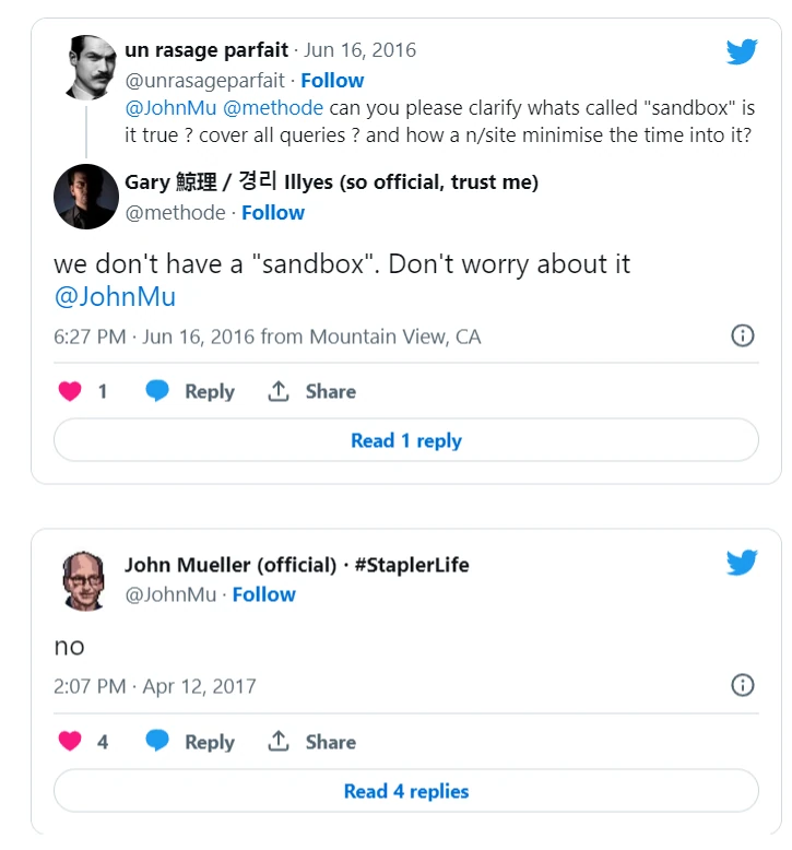Google on the existence of Sandbox. Does it really exist? If so, how should it be understood?