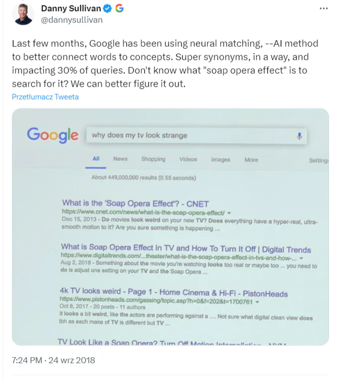 Former Google employee Danny Sullivan discusses Neural Matching. It is about linking words with concepts. Former Google employee Danny Sullivan discusses Neural Matching. It is about linking words with concepts.
