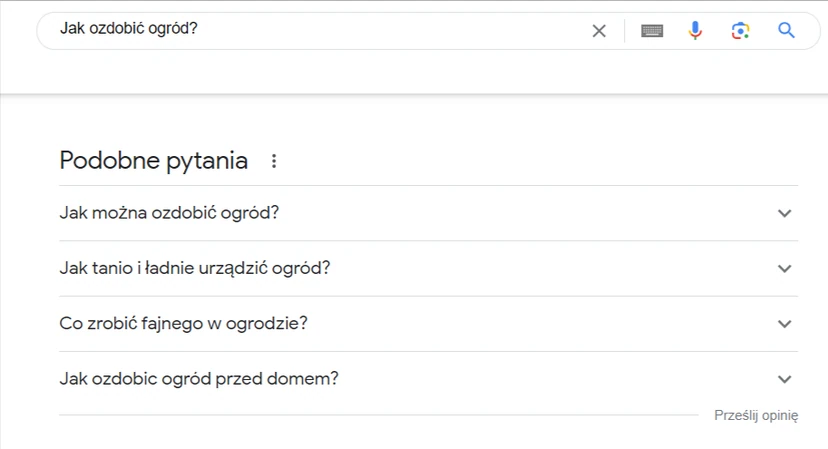 Implementation of People Also Ask for a query related to garden decoration