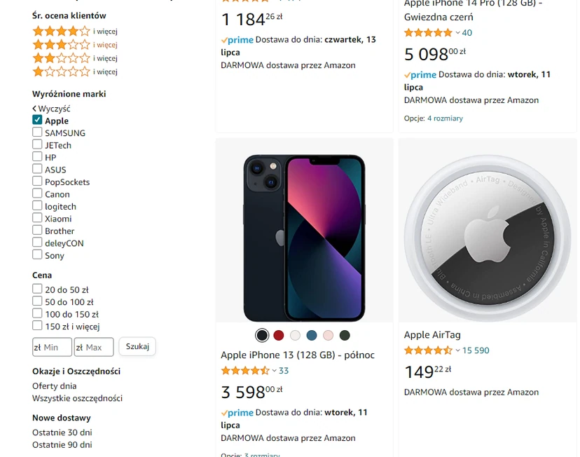 Implementation of facet navigation on the example of Amazon