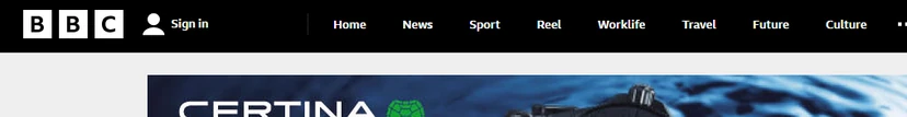 Navigation links using a news portal as an example