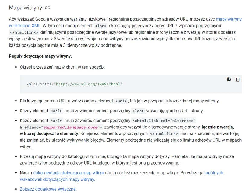Google documentation and Hreglang and sitemap