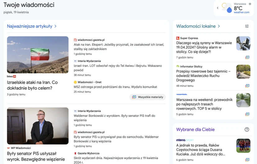 Example view of the News.google.com page
