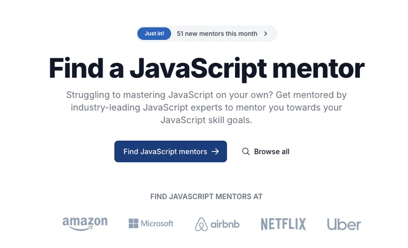 The Mentorcruise portal uses programmatic SEO on a variable basis: mentor + [field]