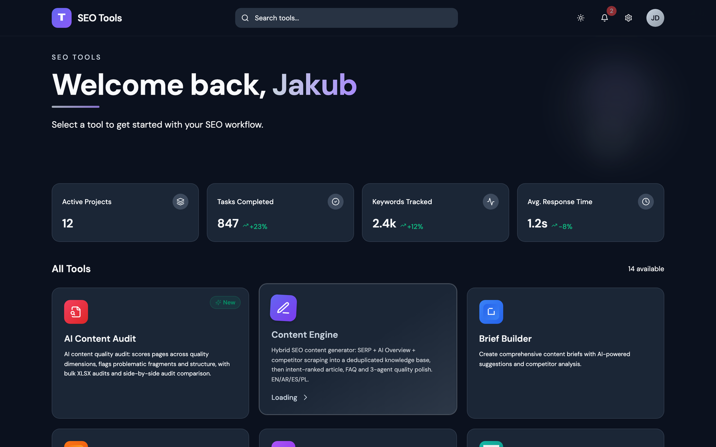 Panel SEO — wszystkie narzędzia w jednym miejscu