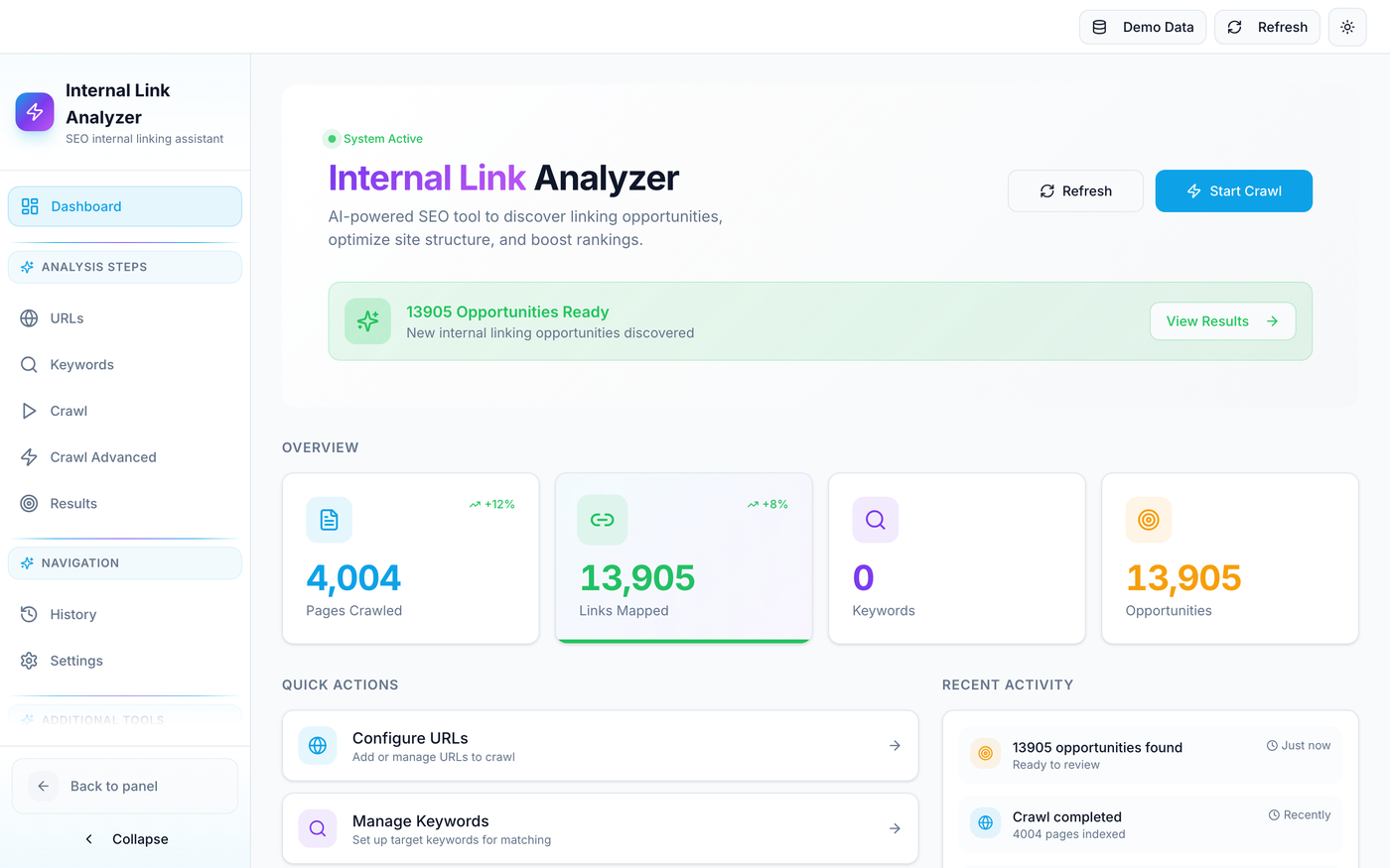 Internal Link Analyzer