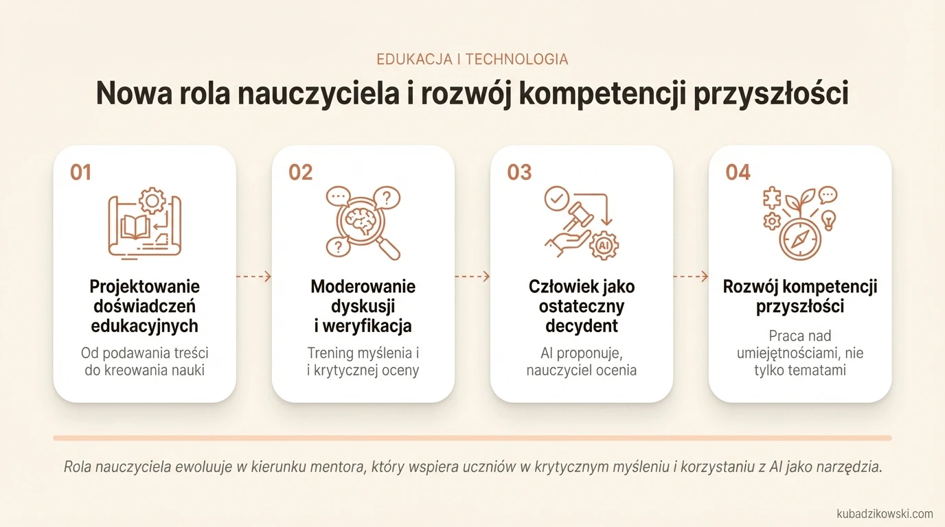 Infografika: Nowa rola nauczyciela i rozwój kompetencji przyszłości