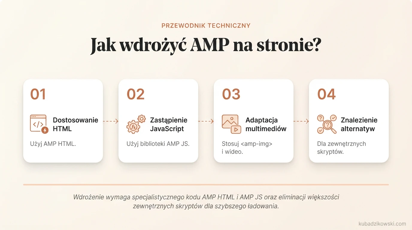 Wizualny przewodnik po wdrażaniu AMP: od HTML do AMP HTML, krok po kroku.