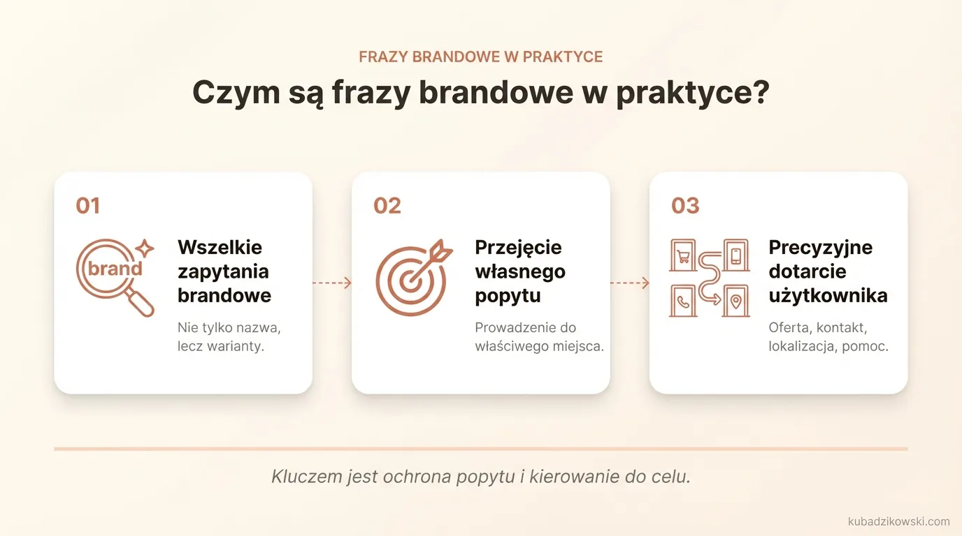 Wizualizacja fraz brandowych: zapytania użytkowników zawierające nazwę marki lub powiązane elementy.